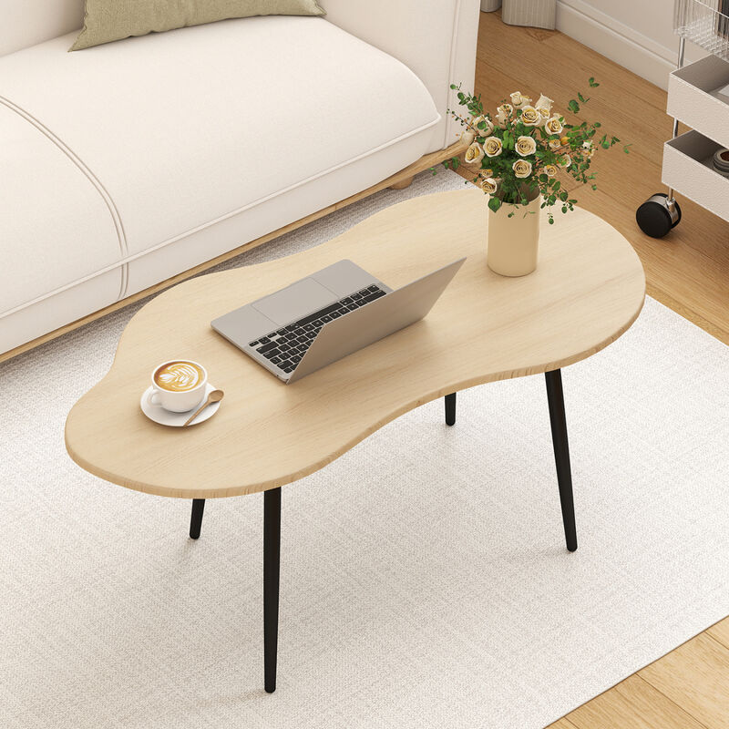 Unique Cloud Shape Coffee Table for Living Room with Metal Support Legs image number 5