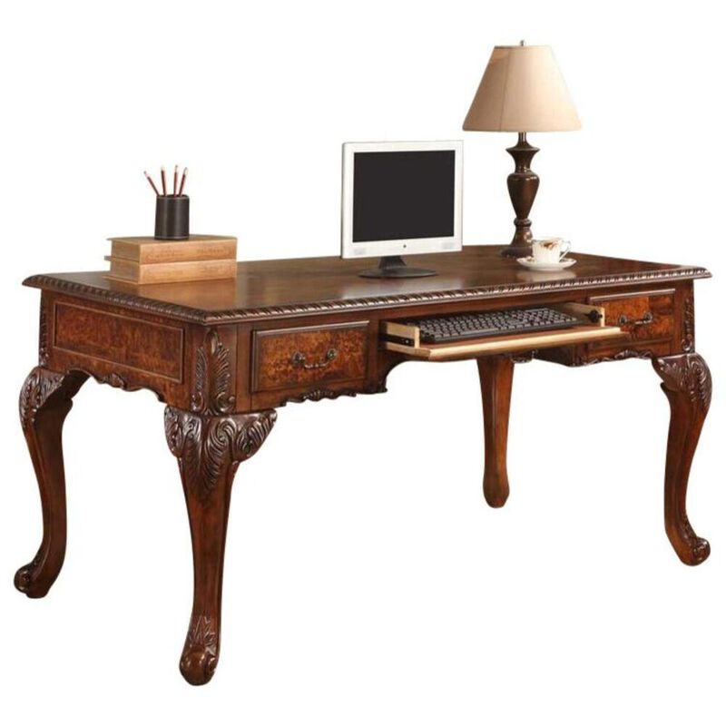 Best Master Furniture Best Master CDExecutive 60 Wood Office Desk With Hand Carved Designs in Cherry