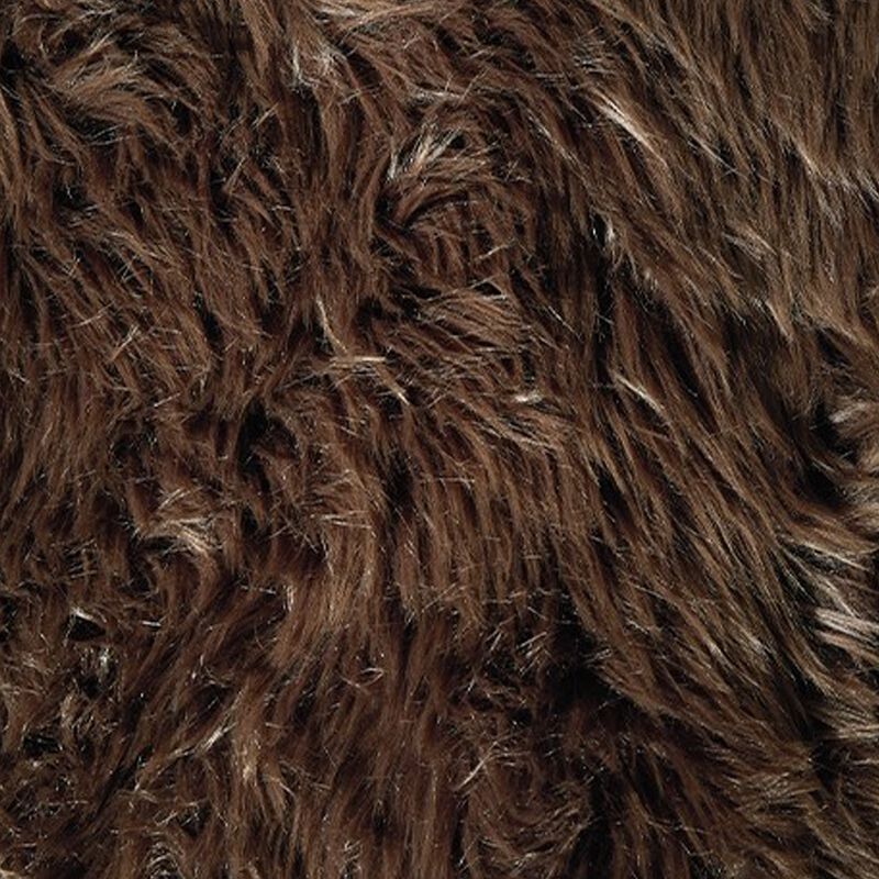 Throw Blanket Set of 3, Modern Soft Faux Fur Textured Brown Polyester - Benzara