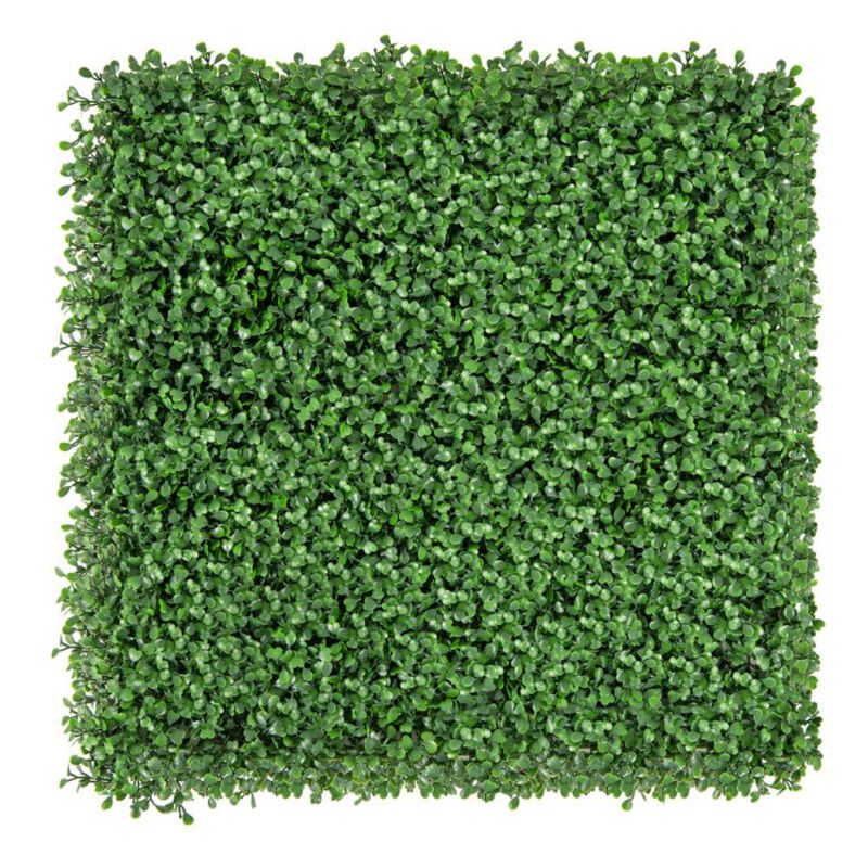 Hivvago 12 Pieces 20 x 20 Inch Artificial Boxwood Wall Panels with Insertable Branches
