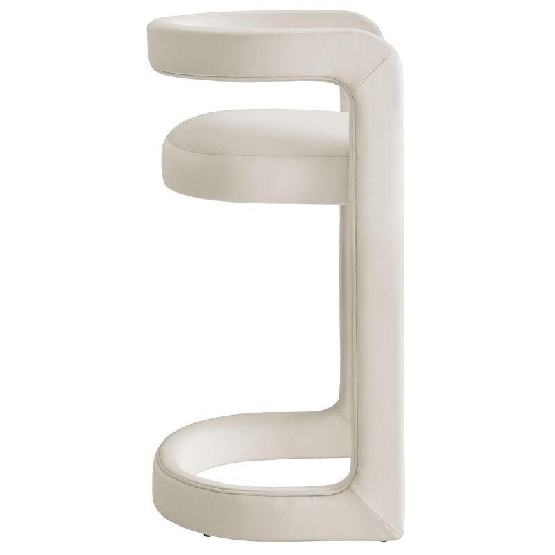 Modway Winslow Performance Velvet Bar Stool in Alabaster image number 5