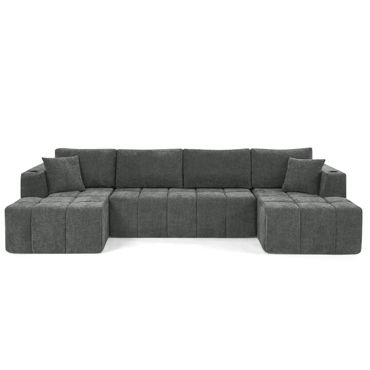 Feslud U-Shaped Chenille Sectional Sofa