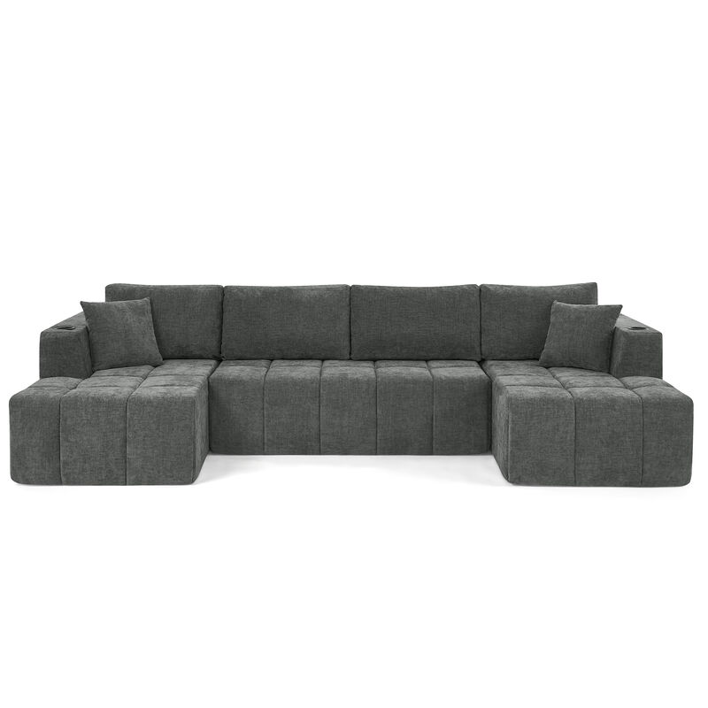 Feslud U-Shaped Chenille Sectional Sofa image number 0