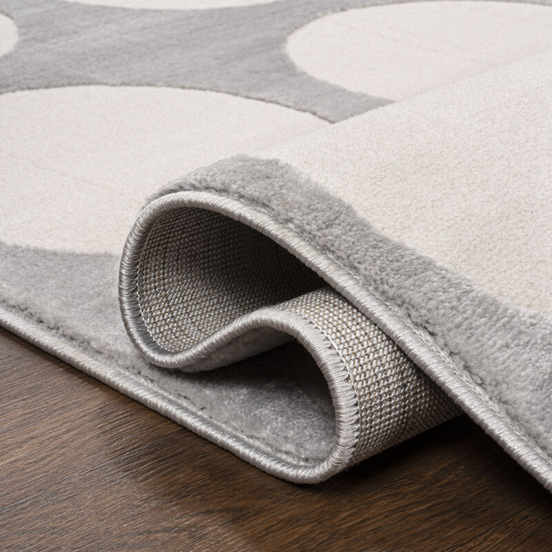 Adrian Modern Geometric Circle Dot High-Low Area Rug