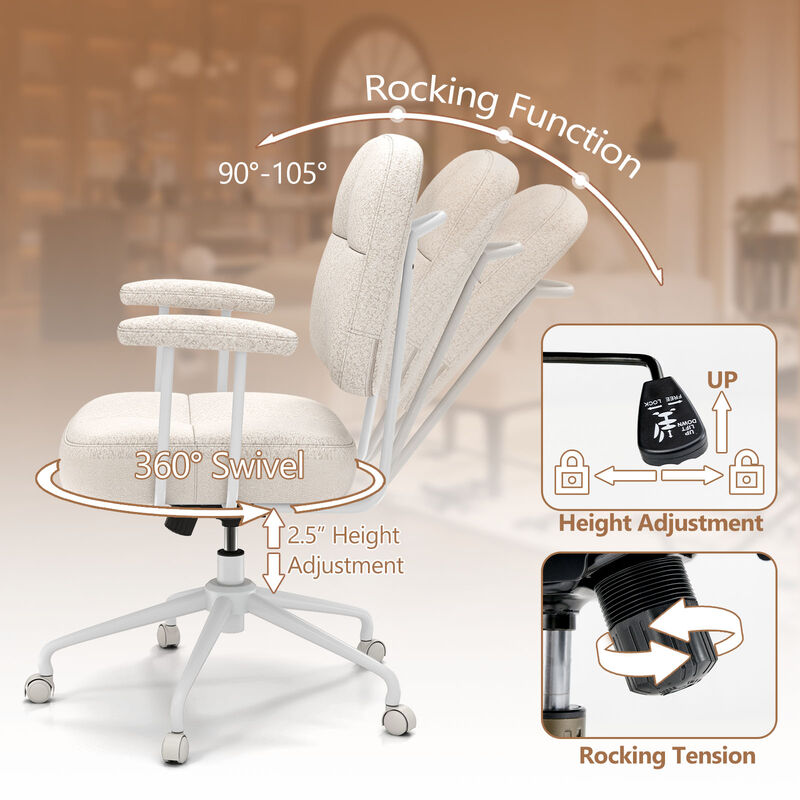 Mid-Back Leathaire Task Chair with Cushion &ndash; Ideal for Home or Study