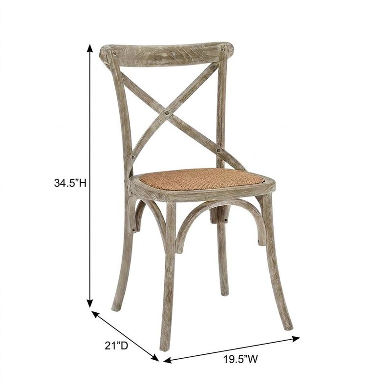 Wooden Dining Side Chairs for Kitchen and Dining Room, Natural, Set of 2 image number 3