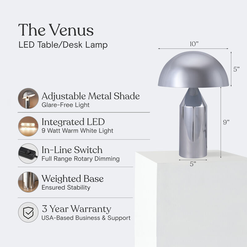 Venus Chrome LED Table Lamp image number 2
