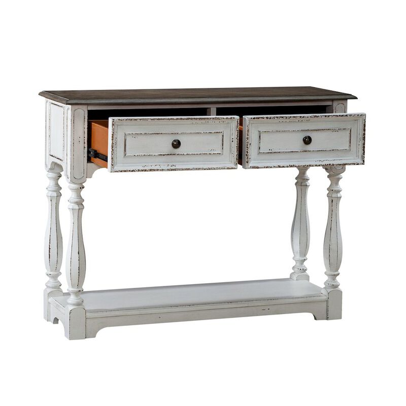 Liberty Furniture Manor 42 Inch Hall Console Table  Storage - Antique White & Weathered Bark image number 6
