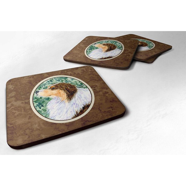 Caroline's Treasures SS8738FC Australian Shepherd Foam Coasters (Set of 4), 3.5 H x 3.5 W, Multicolor