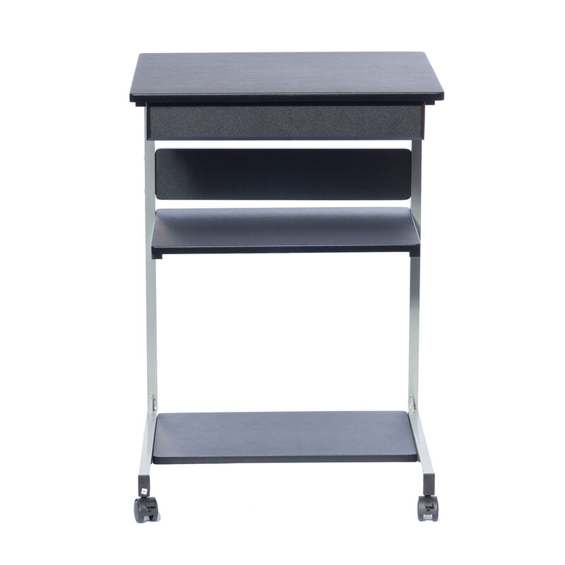 Rolling Laptop Cart with Storage, Graphite