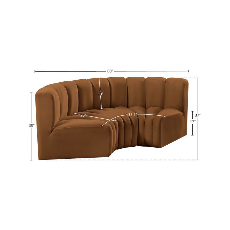 Meridian Furniture Arc Saddle Velvet Modular Sofa