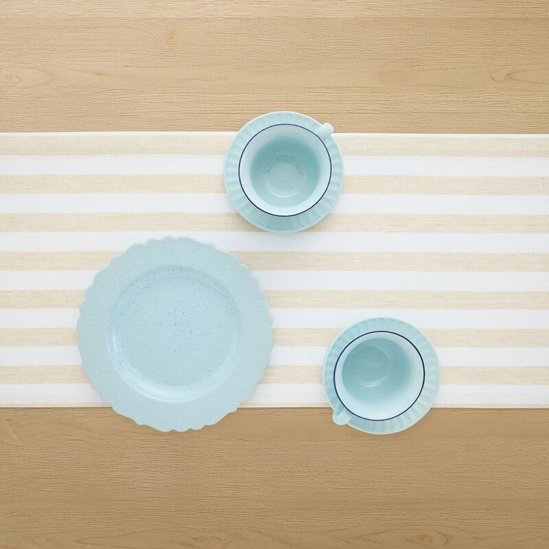 Solino Home Sorrento Stripe Linen Table Runner image number 2