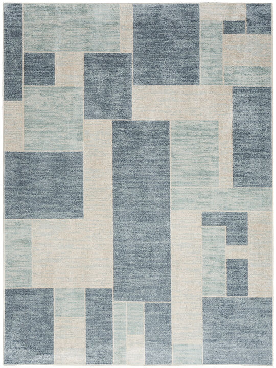 Astra Machine Washable ASW09 Blue/Ivory 9' x 12' Rug