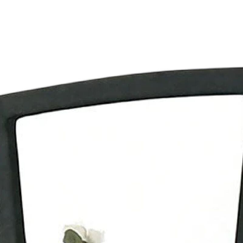 Ino Dresser Mirror, 44 Inch Black Fabric Upholstered 3 Panel Frame