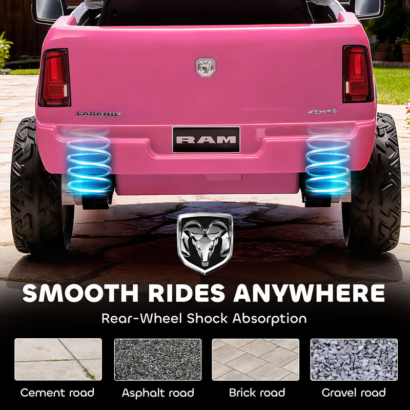 BreeBe 12V Kids Ride on Car, Licensed Dodge RAM 3500 Ride on Toys with Dual Motors, Remote Control image number 7