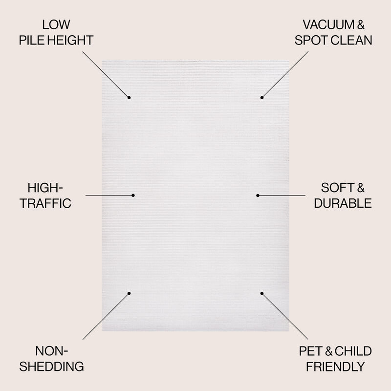 Cole Modern Minimalist Pinstripe High-Low Area Rug