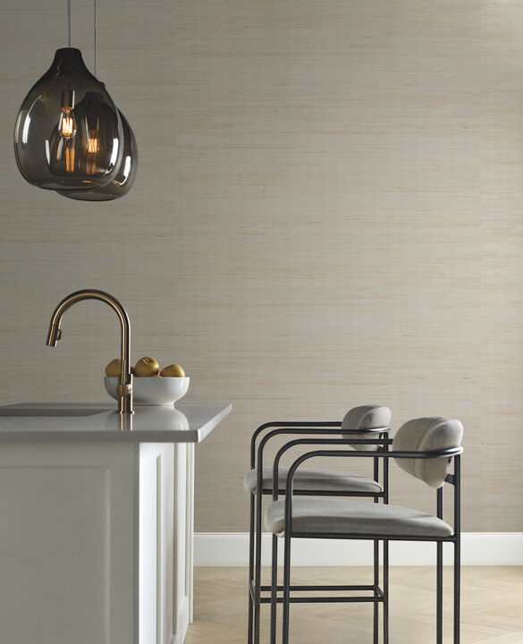 Jute Silver & Beige Metallic Wallpaper (Set of 2)