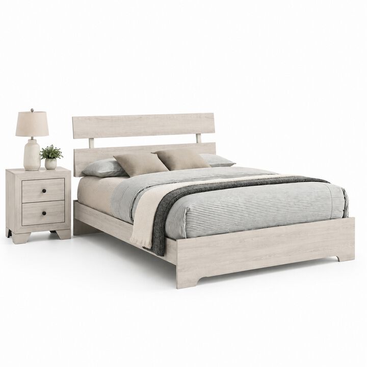 Bedroom Set, Wood, 2 Piece Set with Nightstand