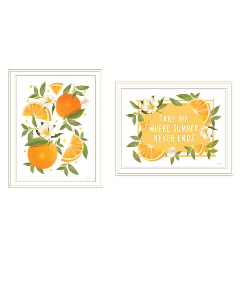 HomeRoots Set Of Two Take Me Where Summer Never Ends White Framed Wall Art image number 0