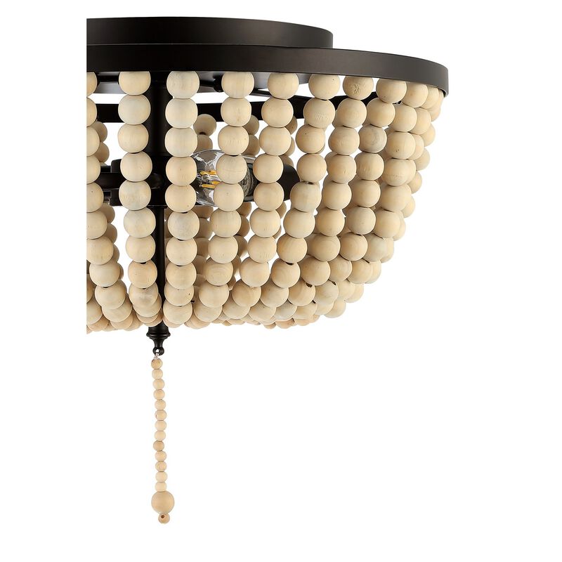 Allison Wood Beaded/Metal LED Flush Mount