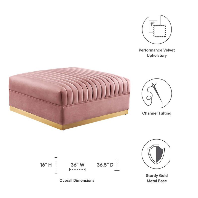 Sanguine Channel Tufted Performance Velvet Modular Sectional Sofa Ottoman image number 1