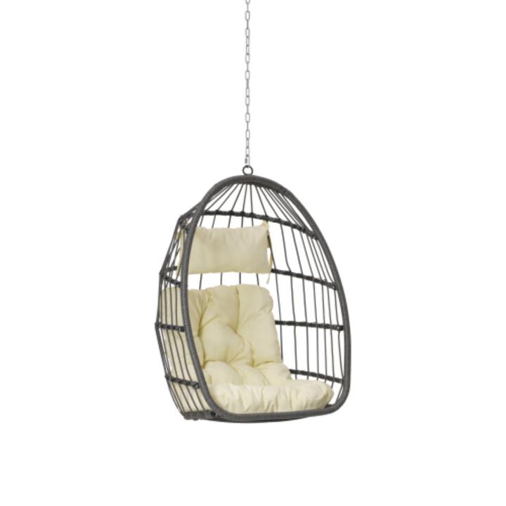 Hivvago Egg Swing Chair with Wood Frame