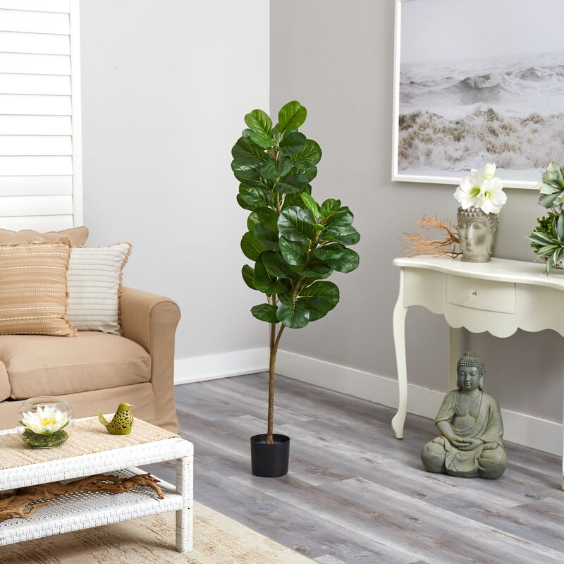 Hivvago 4.5 Feet Fiddle Leaf Fig Artificial Tree