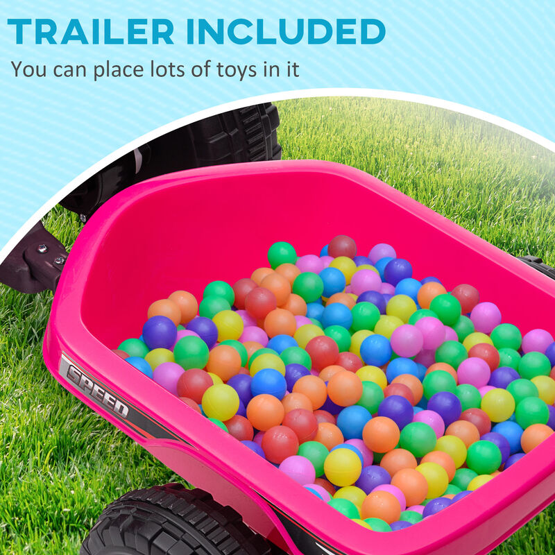 BreeBe 6V Electric Toy Car with Back Trailer, Forward Backward, Wear-Resistant Wheels image number 3