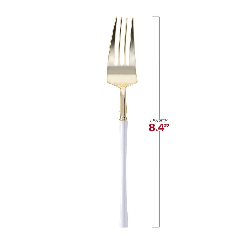 Gold with White Handle Moderno Plastic Dinner Forks (240 Forks) image number 3
