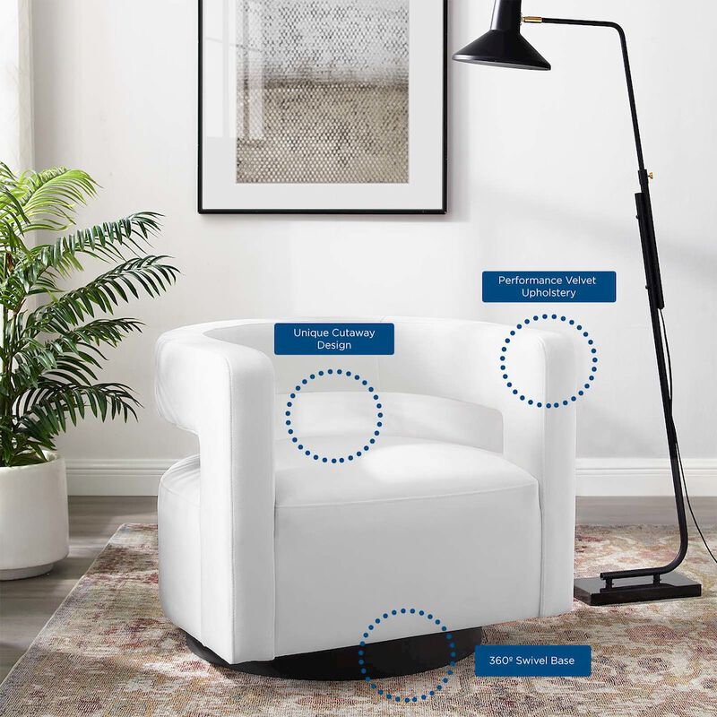 Spin Cutaway Performance Velvet Swivel Armchair image number 8