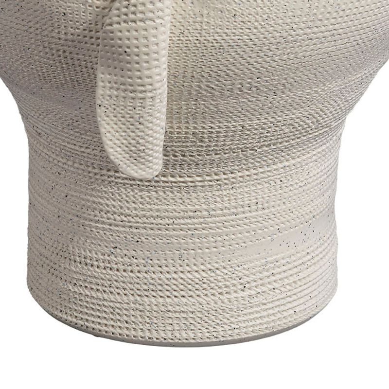 Tio Modern Vessel Vase, Flowing Petal Folds, White Porcelain 13 Inch