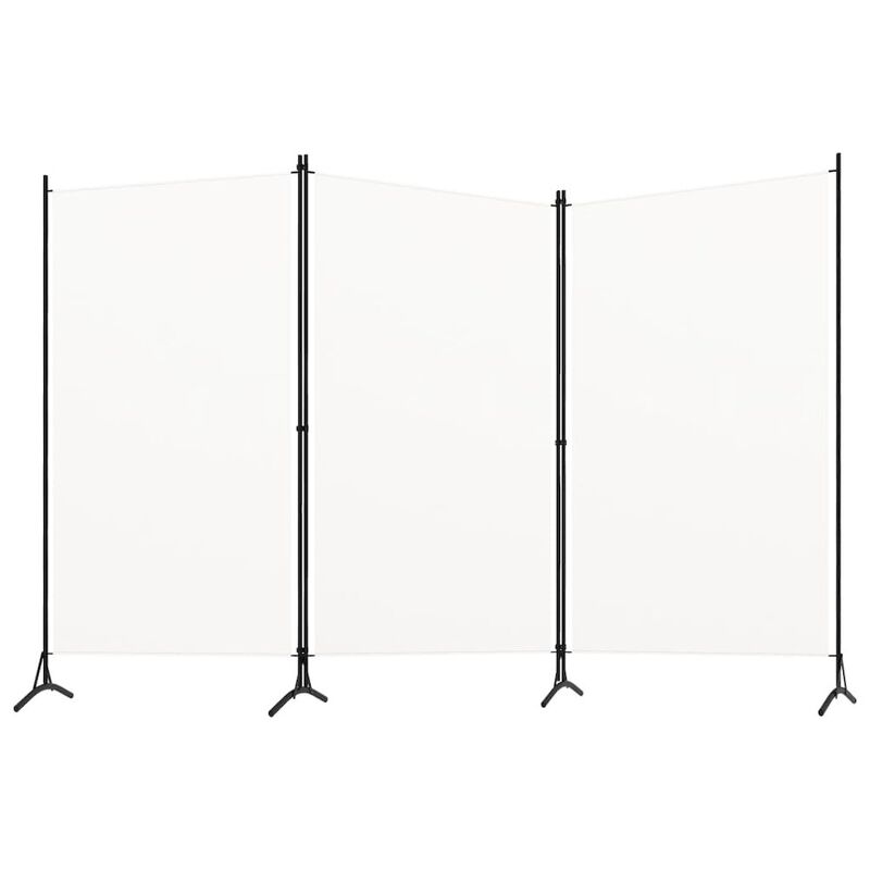 3-Panel Room Divider White 102.4"x70.9" Fabric