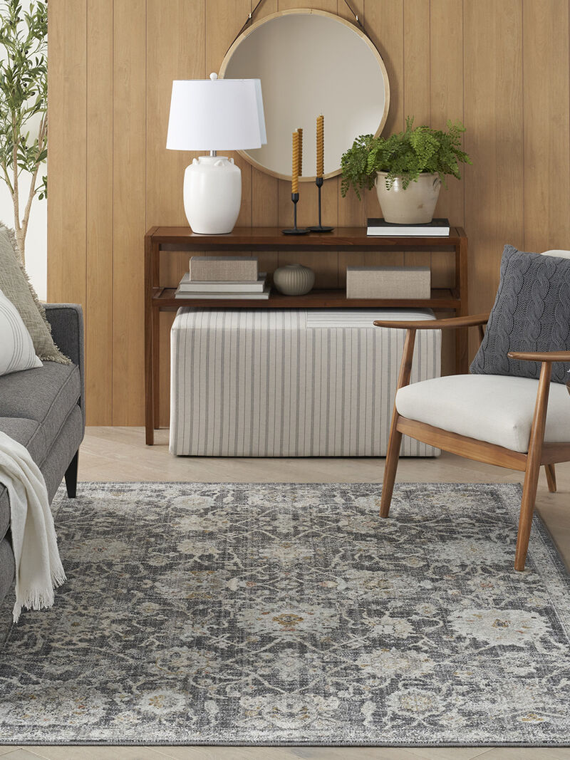 Oushak Home OUS01 Charcoal 6' x 9' Rug