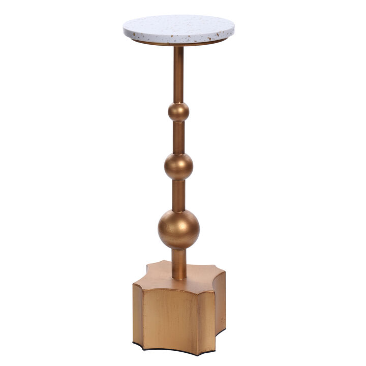 Metal & Stone Accent Table