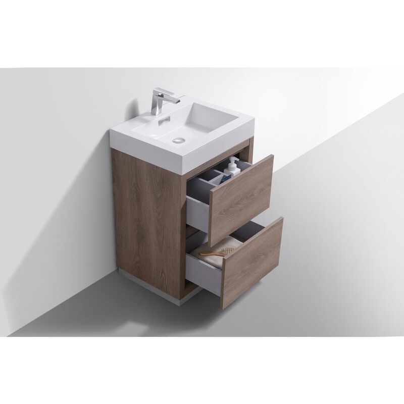 Kubebath Bliss 24 Butternut Free Standing Modern Bathroom Vanity
