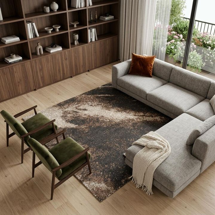 HomeRoots Abstract Power Loom Area Rug