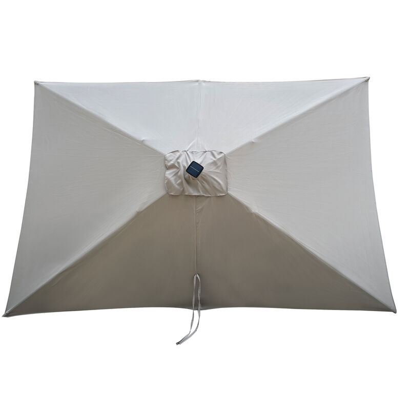 Streamdale Solar LED Patio Umbrella: Crank, Tilt, 10x6.5 ft