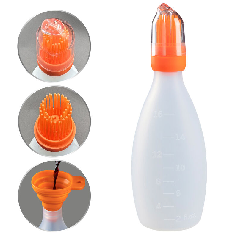 Silicone Pastry Brush, All-in-One Slicone Basting Brush with Sauce Bottle, Heat Resistant BBQ Accessories