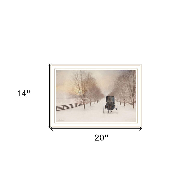 HomeRoots Snowy Amish Lane White Framed Wall Art image number 4