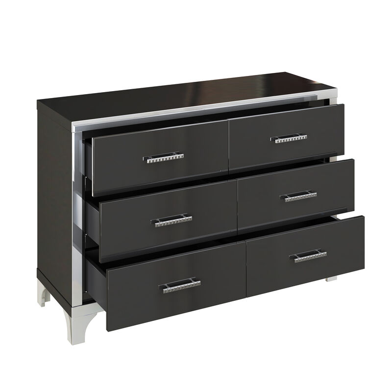 Merax Elegant High Gloss Dresser with Metal Handle