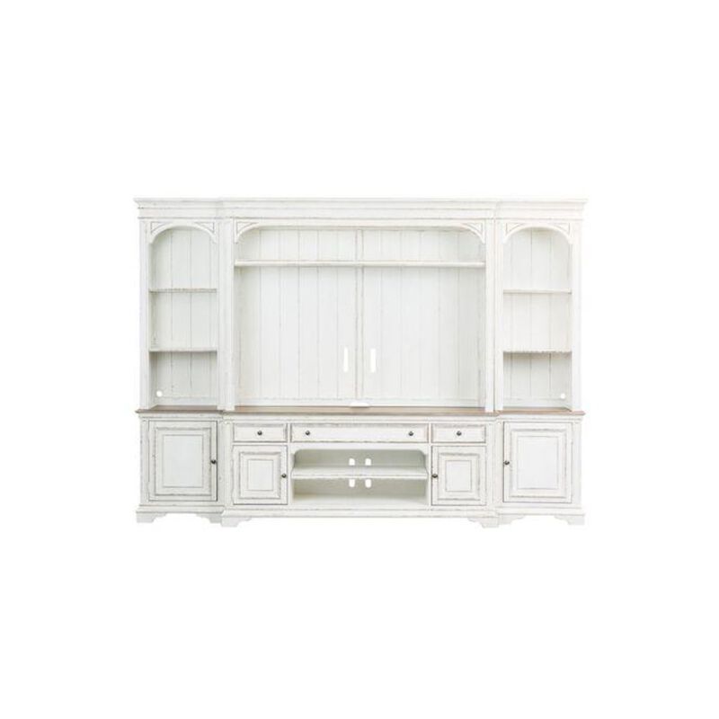 Liberty Furniture Magnolia Manor Entertainment Center with Piers in Antique White image number 0