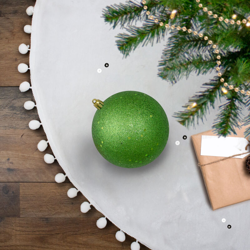 Holographic Glitter Xmas Green Shatterproof Christmas Ball Ornament 4" (100mm) image number 1