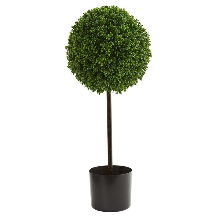 Hivvago 2.5 Feet Boxwood Ball Artificial Topiary Tree UV Resistant (Indoor/Outdoor)