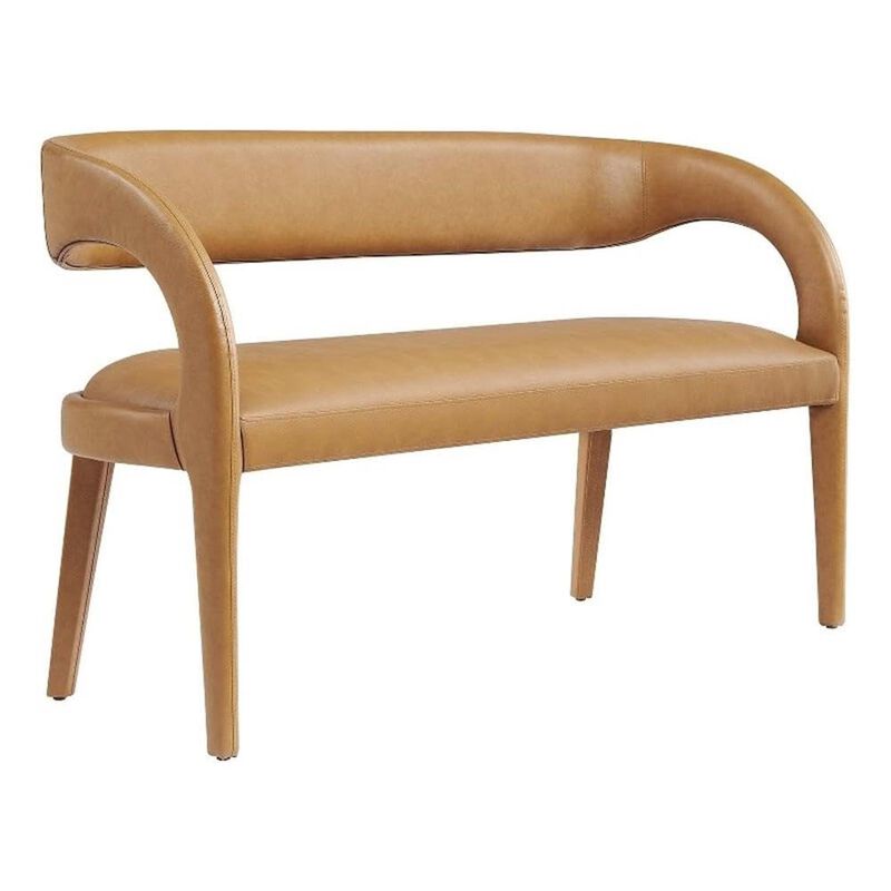 Modway Pinnacle Vegan Leather Accent Bench in Tan image number 0