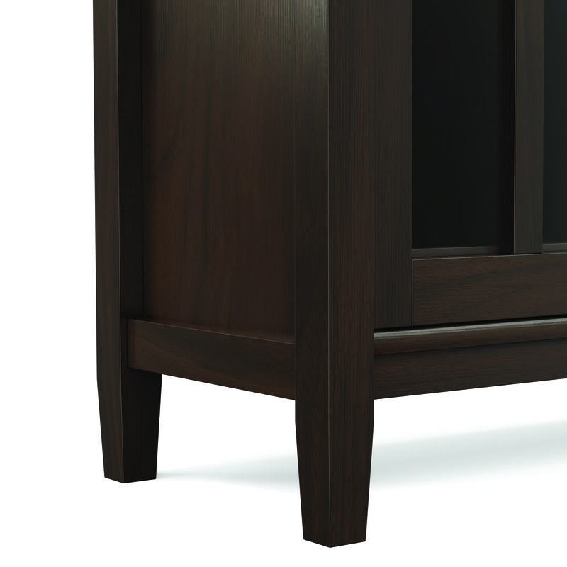 Warm Shaker SOLID WOOD 32 inch Wide Transitional Low Storage Cabinet in Tobacco Brown image number 9