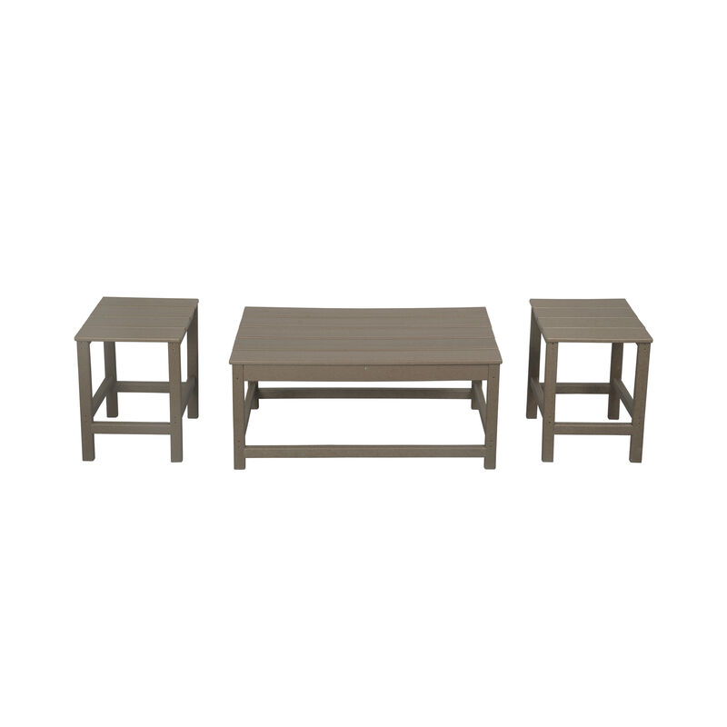 WestinTrends 3-Piece Outdoor Patio Adirondack Coffee and Side Table Set