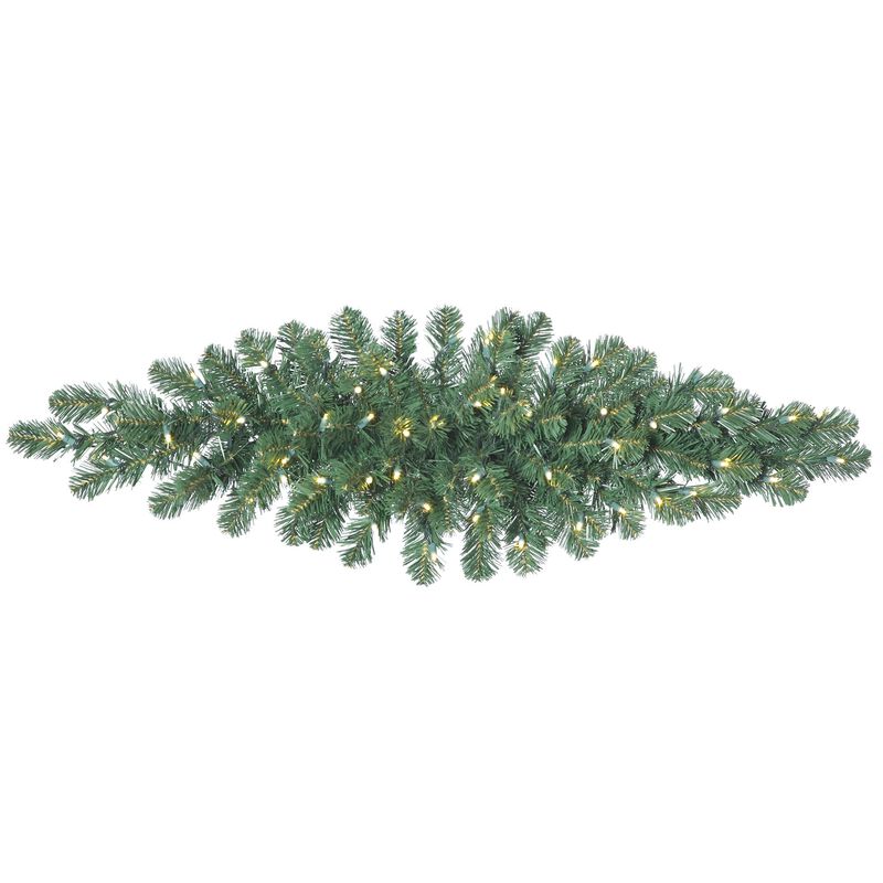 Vickerman 48" Oregon Fir Artificial Christmas Swag, Warm White Single Mold LED Wide Angle Lights - Faux Fir Christmas Garland - Indoor Seasonal Home Decor image number 2
