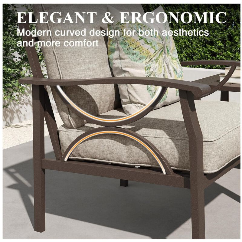 TATEUS 5-Piece Metal Patio Furniture Set image number 6