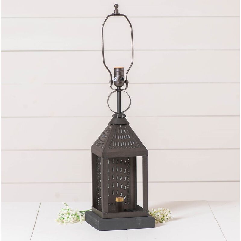 Irvins Country Tinware Valley Forge Lamp Base In Kettle Black Tin image number 1