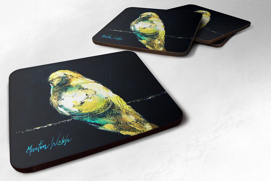Caroline's Treasures MW1009FC Bird Birdie Foam Coasters (Set of 4), 3.5 H x 3.5 W, Multicolor